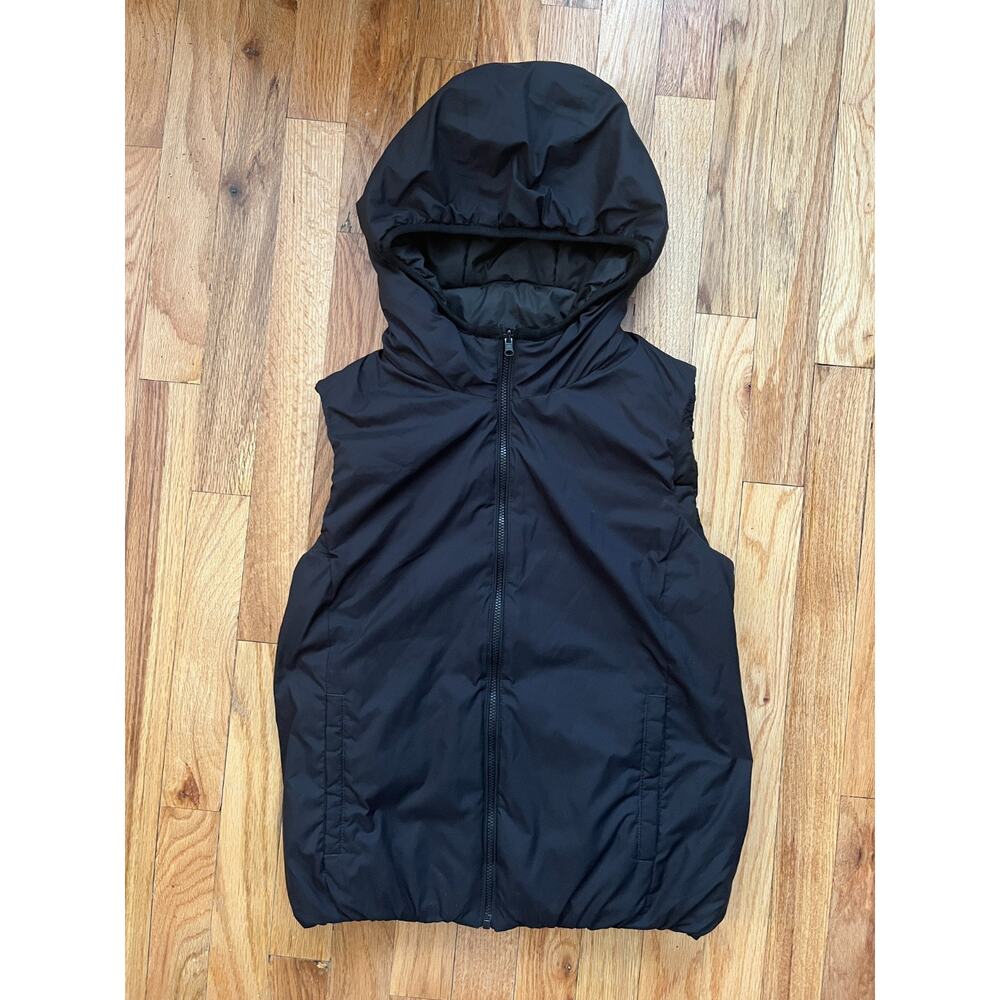 Uniqlo U Padded Vest Womens XS Black Hood reversible